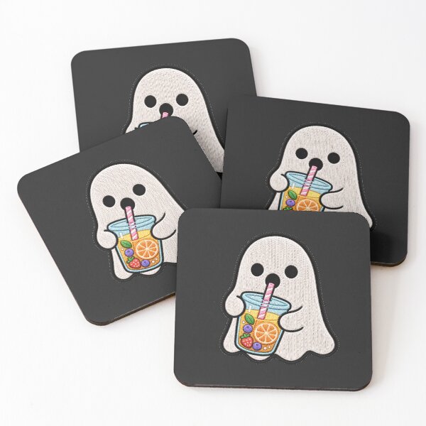 Item preview, Cute Ghost Juice Kawaii Embroidery Patch Design designed and sold by ColorSplash123.