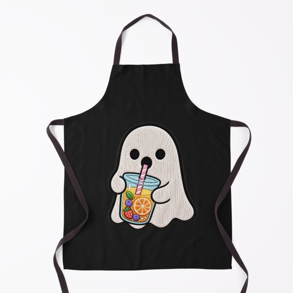 Item preview, Cute Ghost Juice Kawaii Embroidery Patch Design designed and sold by ColorSplash123.