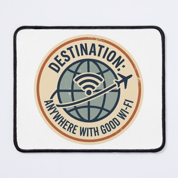 Item preview, Retro Destination Anywhere with Good Wi-Fi Travel Sticker- Laptop & Suitcase Stickers for Travelers designed and sold by asumintjapan1.