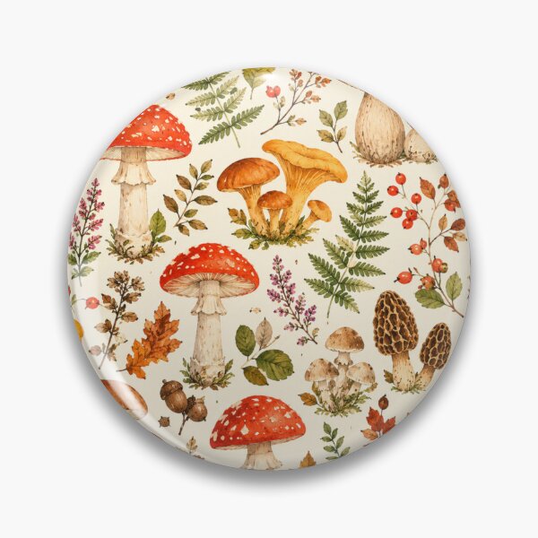 Item preview, Watercolor Woodland Mushroom Pattern | Autumn Forest Cottagecore Botanical designed and sold by DreamPixelPrint.