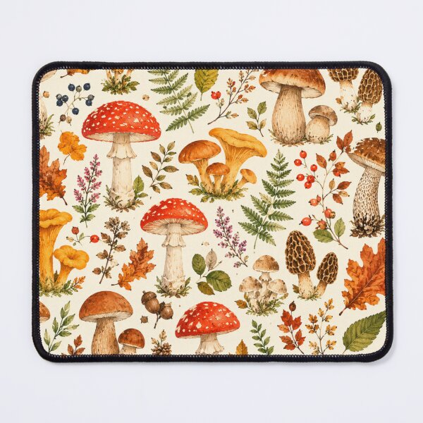 Item preview, Watercolor Woodland Mushroom Pattern | Autumn Forest Cottagecore Botanical designed and sold by DreamPixelPrint.