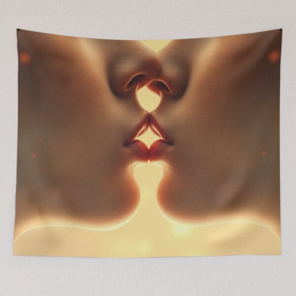 Item preview, Kiss between two girls with lips in close-up designed and sold by RAISC.