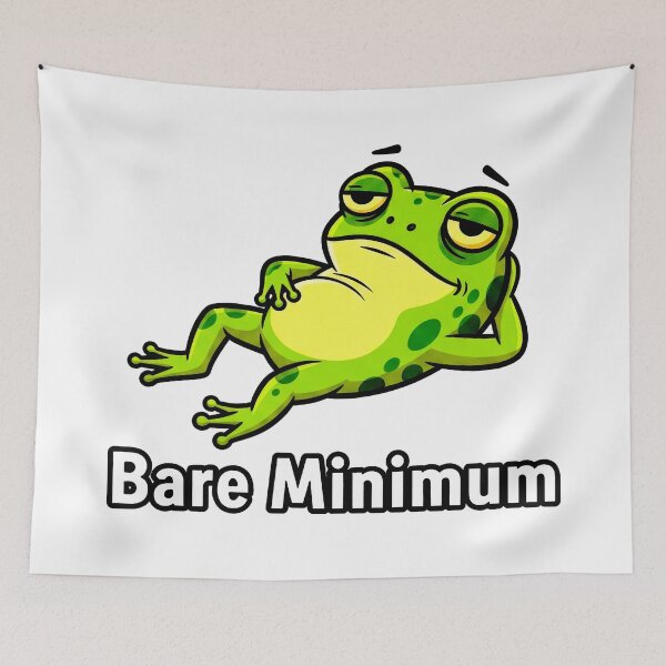 Item preview, Bare Minimum Funny Frog Lazy Retro Cartoon Graphic designed and sold by DigitalArtx-com.