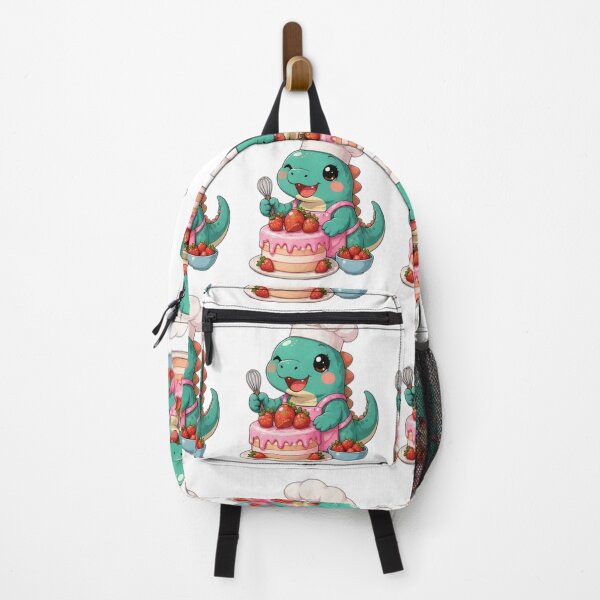 Item preview, Cute Dinosaur Chef Baking Strawberry Cake designed and sold by DailyDoodlesBySumbul.