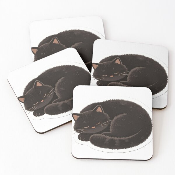 Item preview, Cute Sleeping Black Cat Sticker designed and sold by denybz.