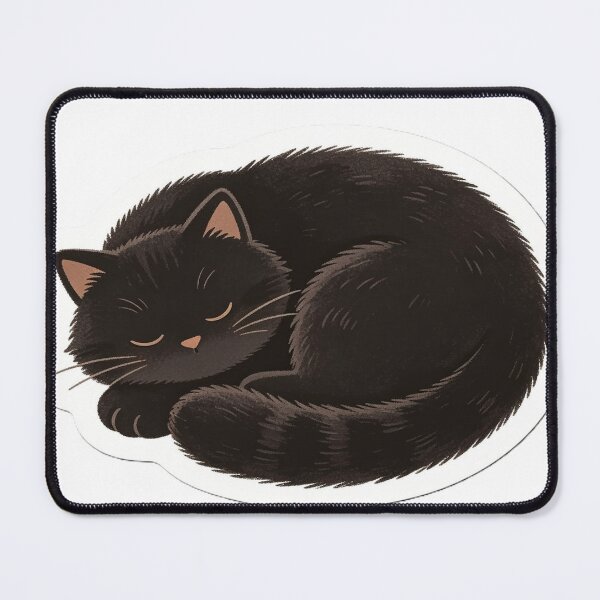 Item preview, Cute Sleeping Black Cat Sticker designed and sold by denybz.