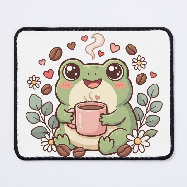 Item preview, Cute Frog Drinking Coffee Kawaii Cozy Morning Sticker designed and sold by Him0227.