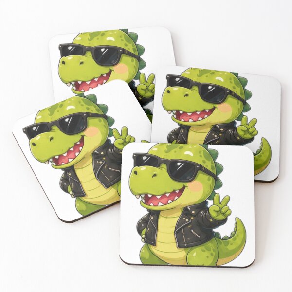 Item preview, Cool Rocker Dinosaur Sticker designed and sold by DailyDoodlesBySumbul.