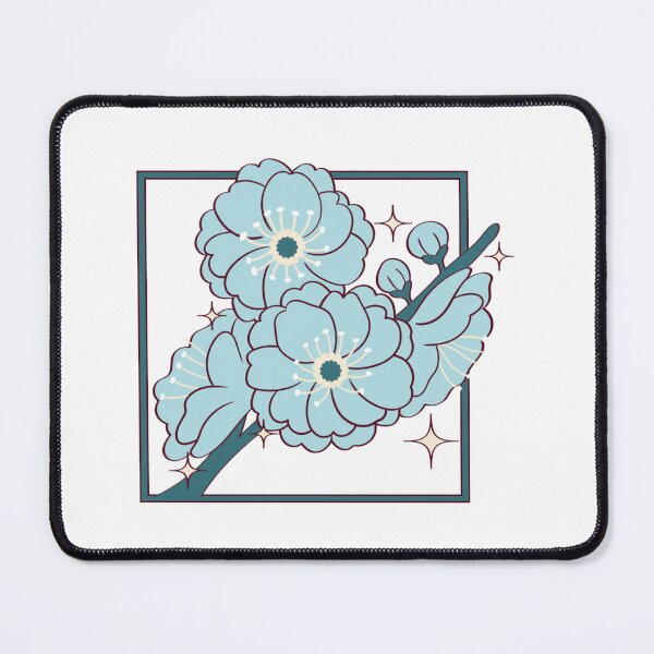 Item preview, Minimalist Blue Camellia Flowers with Retro Square Frame ✨ designed and sold by ✨Kessy von Kunstler✨.