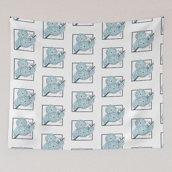 Item preview, Minimalist Blue Camellia Flowers with Retro Square Frame ✨ designed and sold by ✨Kessy von Kunstler✨.