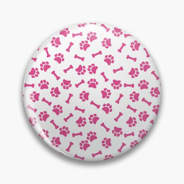Item preview, White And Hot Pink Dog Paw And Bone Pattern designed and sold by pattern-archive.