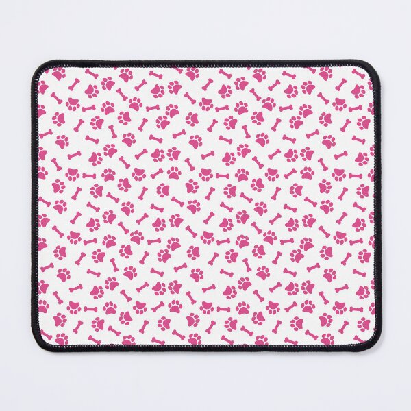 Item preview, White And Hot Pink Dog Paw And Bone Pattern designed and sold by pattern-archive.