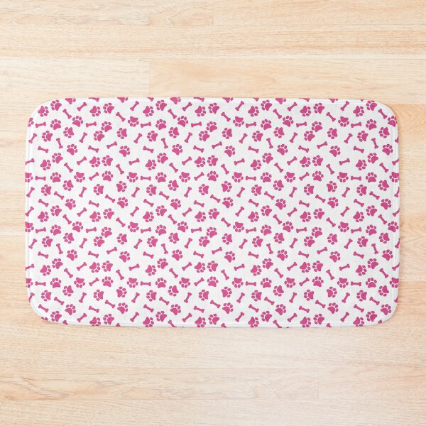 Item preview, White And Hot Pink Dog Paw And Bone Pattern designed and sold by pattern-archive.