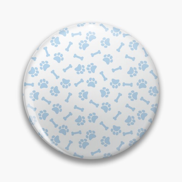 Item preview, White And Ice Blue Dog Paw And Bone Pattern designed and sold by pattern-archive.