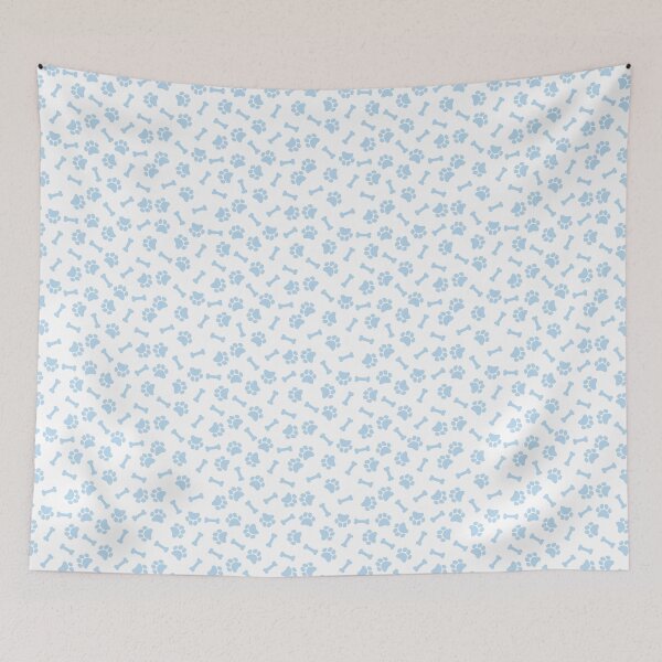 Item preview, White And Ice Blue Dog Paw And Bone Pattern designed and sold by pattern-archive.