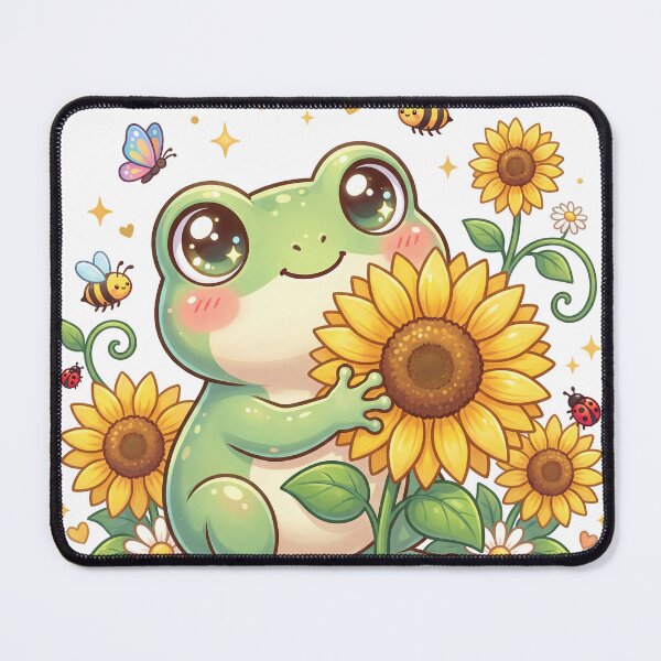 Item preview, Cute Frog Hugging Sunflower  Kawaii Summer Nature Sticker  Cottagecore Frog T-Shirt designed and sold by Him0227.
