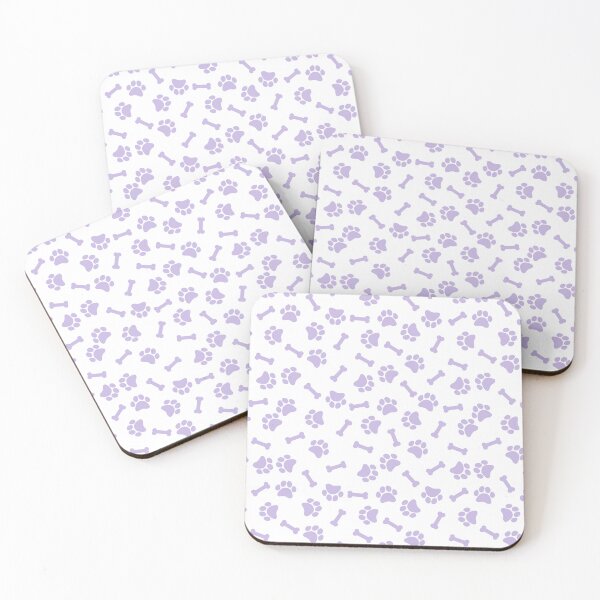 Item preview, White And Lavender Dog Paw And Bone Pattern designed and sold by pattern-archive.