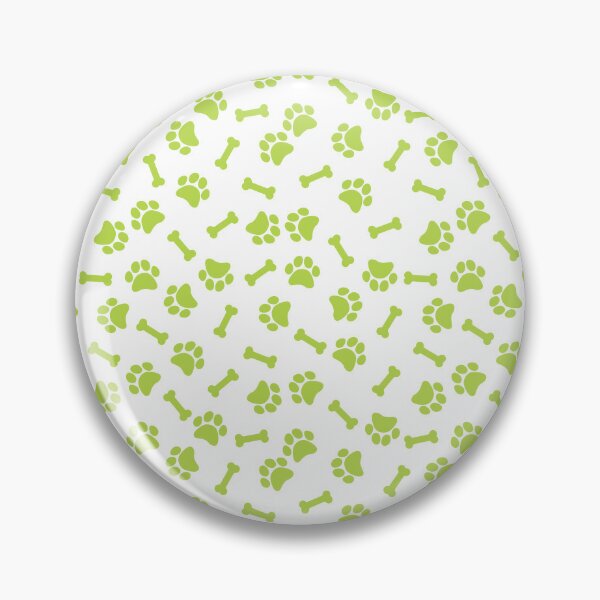 Item preview, White And Lime Dog Paw And Bone Pattern designed and sold by pattern-archive.