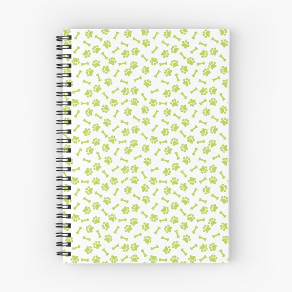 Item preview, White And Lime Dog Paw And Bone Pattern designed and sold by pattern-archive.
