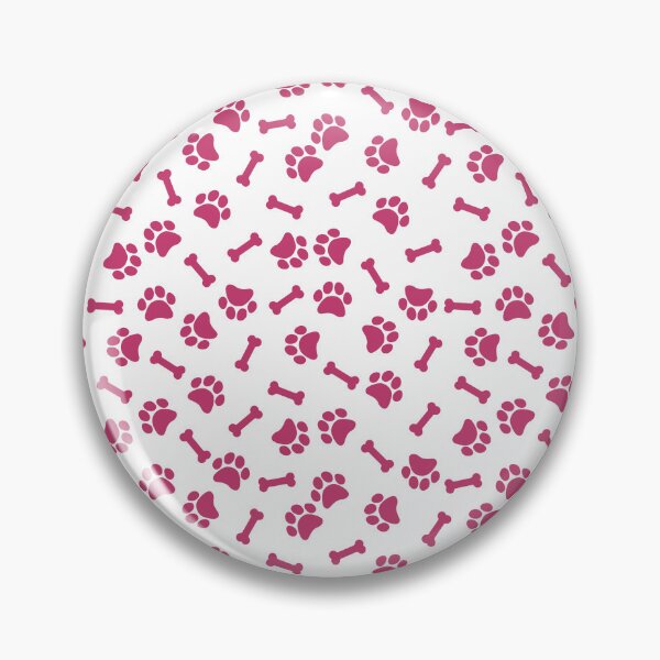 Item preview, White And Magenta Dog Paw And Bone Pattern designed and sold by pattern-archive.
