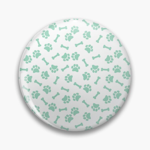Item preview, White And Mint Dog Paw And Bone Pattern designed and sold by pattern-archive.