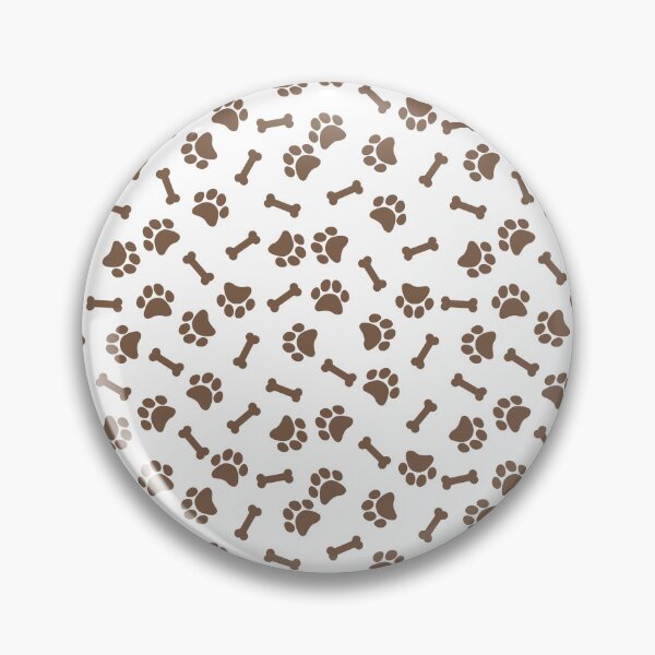 Item preview, White And Mocha Dog Paw And Bone Pattern designed and sold by pattern-archive.