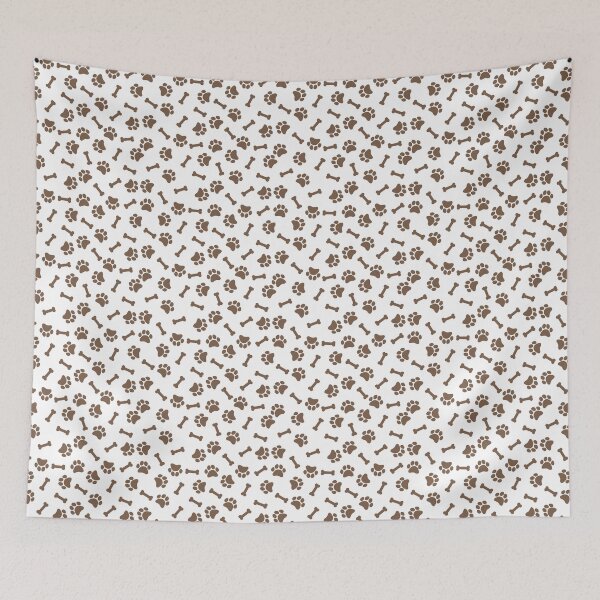Item preview, White And Mocha Dog Paw And Bone Pattern designed and sold by pattern-archive.