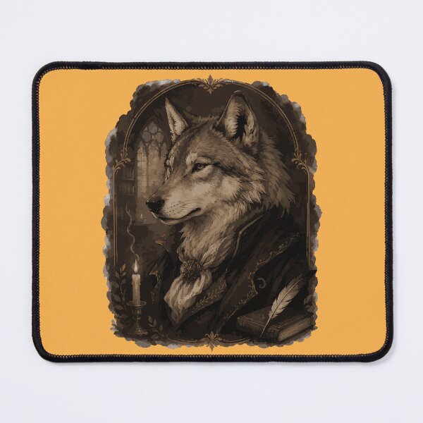 Item preview, Whispering Woods Dark Academia Wolf Ink Wash designed and sold by AbderraimArt.