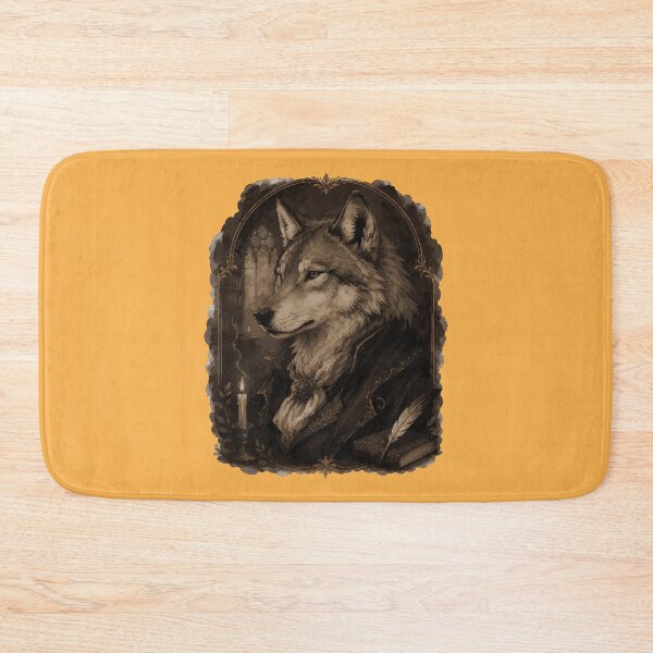 Item preview, Whispering Woods Dark Academia Wolf Ink Wash designed and sold by AbderraimArt.