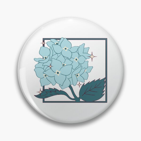 Item preview, Minimalist Blue Hydrangea with Retro Aesthetic Square Frame ✨ designed and sold by ✨Kessy von Kunstler✨.