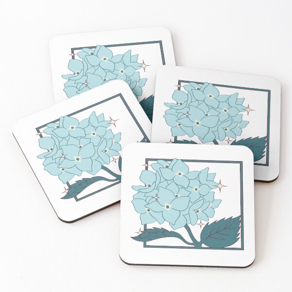 Item preview, Minimalist Blue Hydrangea with Retro Aesthetic Square Frame ✨ designed and sold by ✨Kessy von Kunstler✨.