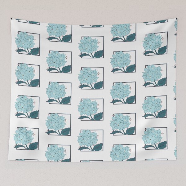 Item preview, Minimalist Blue Hydrangea with Retro Aesthetic Square Frame ✨ designed and sold by ✨Kessy von Kunstler✨.