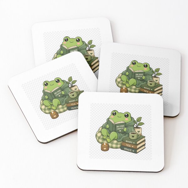 Item preview, One More Chapter Frog Sticker | Cute Book Lover Frog Reading Cozy Books & Tea designed and sold by GenZStickerHub1.