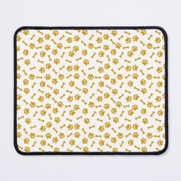 Item preview, White And Mustard Dog Paw And Bone Pattern designed and sold by pattern-archive.