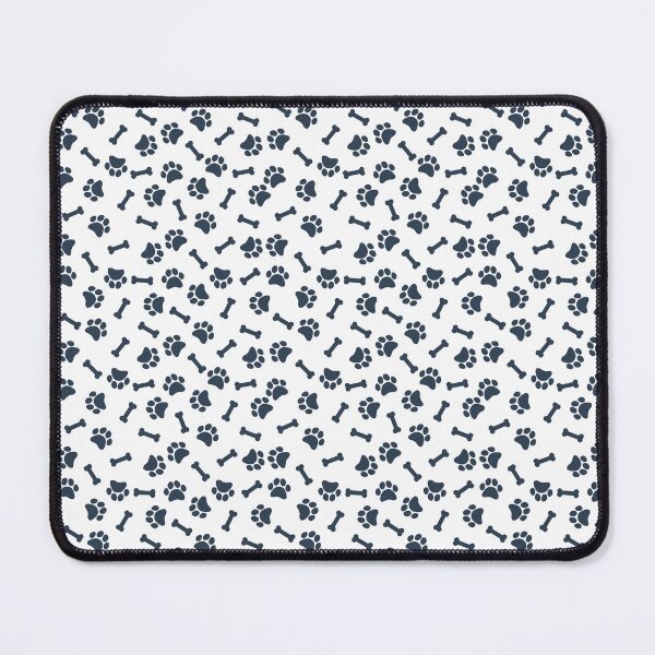 Item preview, White And Navy Dog Paw And Bone Pattern designed and sold by pattern-archive.