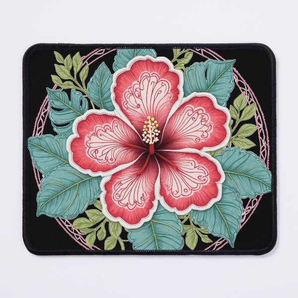 Item preview, Hibiscus Folk Embroidery Mandala Clipart Collection 19 designed and sold by PlayPlearnZone.
