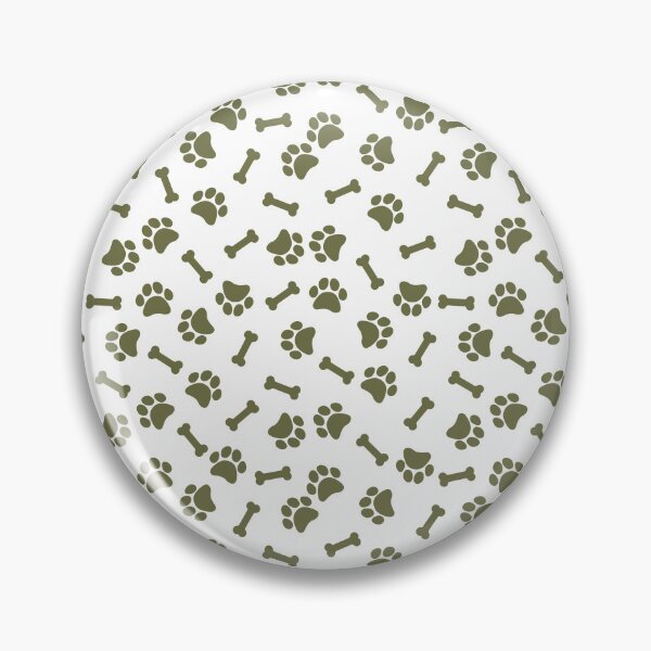 Item preview, White And Olive Dog Paw And Bone Pattern designed and sold by pattern-archive.