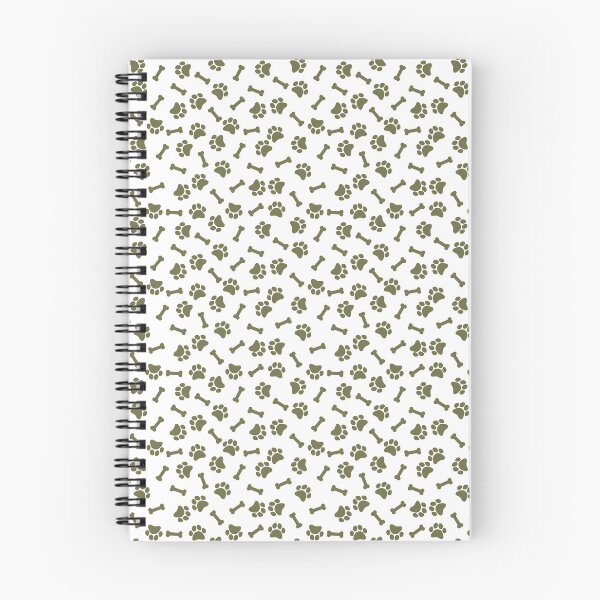 Item preview, White And Olive Dog Paw And Bone Pattern designed and sold by pattern-archive.
