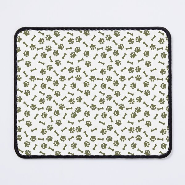 Item preview, White And Olive Dog Paw And Bone Pattern designed and sold by pattern-archive.