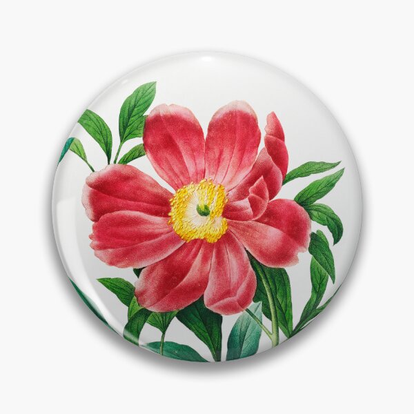 Item preview, Red Peony Flowers Vintage Botanical Illustration designed and sold by TheRetroArtRoom.