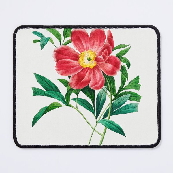 Item preview, Red Peony Flowers Vintage Botanical Illustration designed and sold by TheRetroArtRoom.