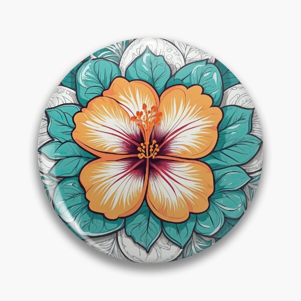Item preview, Hibiscus Folk Embroidery Mandala Clipart Collection 7 designed and sold by PlayPlearnZone.