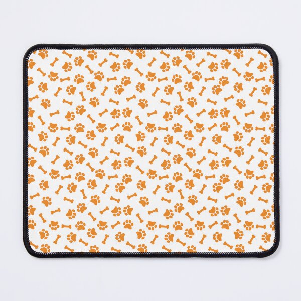 Item preview, White And Orange Dog Paw And Bone Pattern designed and sold by pattern-archive.