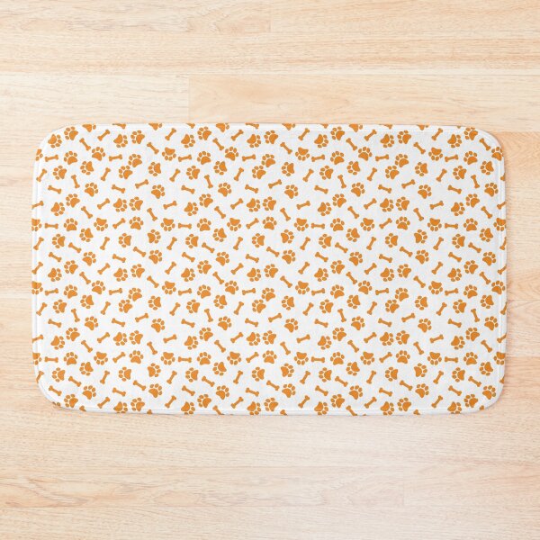 Item preview, White And Orange Dog Paw And Bone Pattern designed and sold by pattern-archive.
