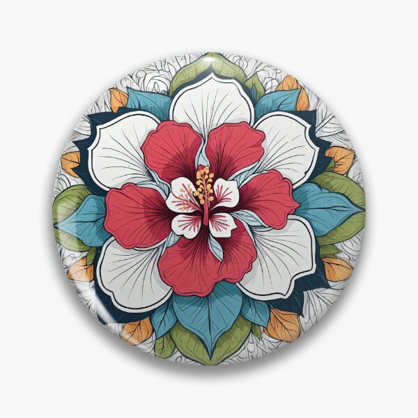 Item preview, Hibiscus Folk Embroidery Mandala Clipart Collection 8 designed and sold by PlayPlearnZone.