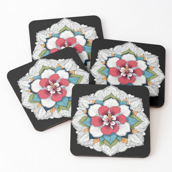 Item preview, Hibiscus Folk Embroidery Mandala Clipart Collection 8 designed and sold by PlayPlearnZone.