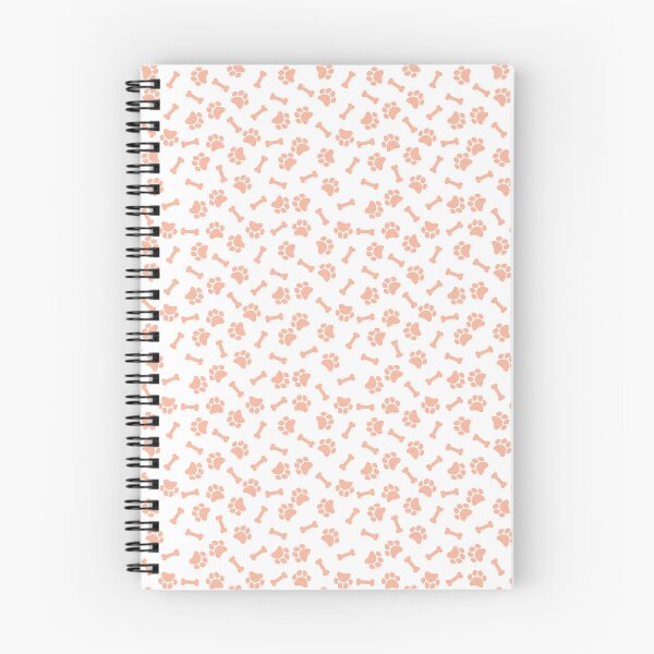 Item preview, White And Peach Dog Paw And Bone Pattern designed and sold by pattern-archive.