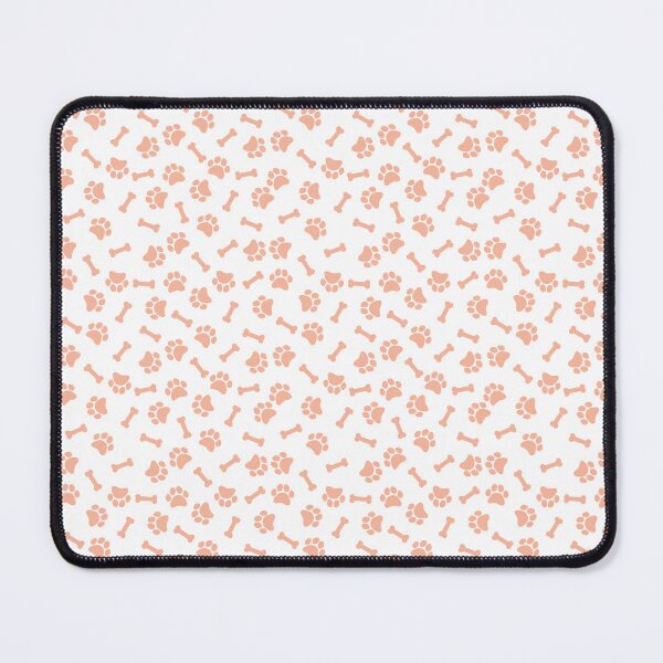 Item preview, White And Peach Dog Paw And Bone Pattern designed and sold by pattern-archive.