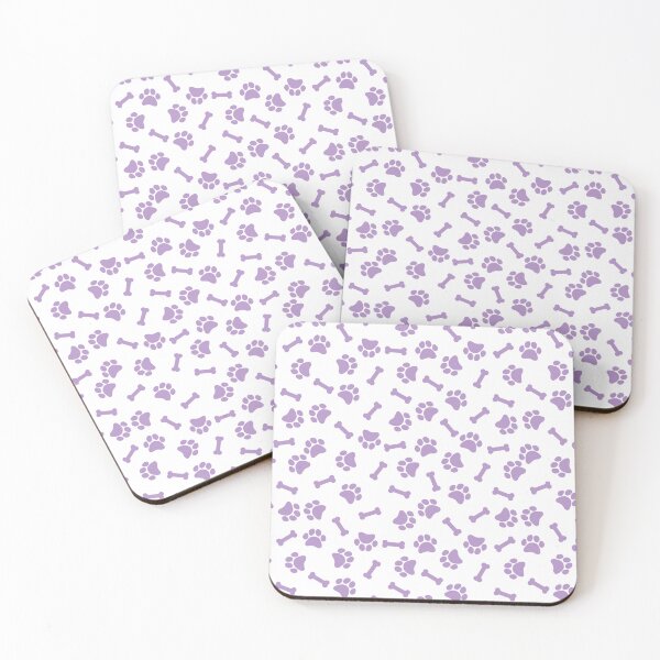 Item preview, White And Purple Dog Paw And Bone Pattern designed and sold by pattern-archive.