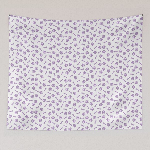 Item preview, White And Purple Dog Paw And Bone Pattern designed and sold by pattern-archive.